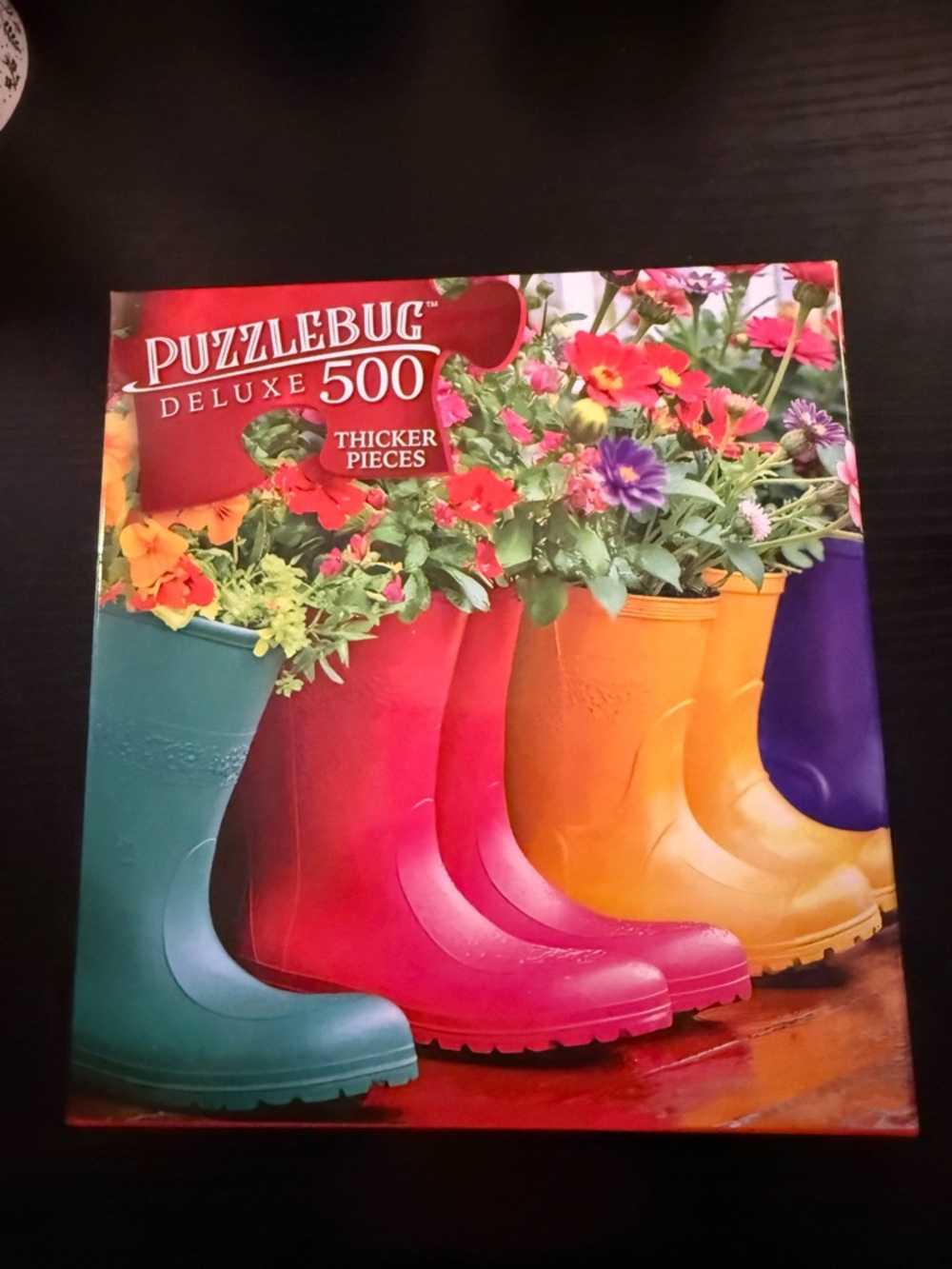 Deluxe 500-Piece Jigsaw Puzzle — Colorful Rain Boot Planters